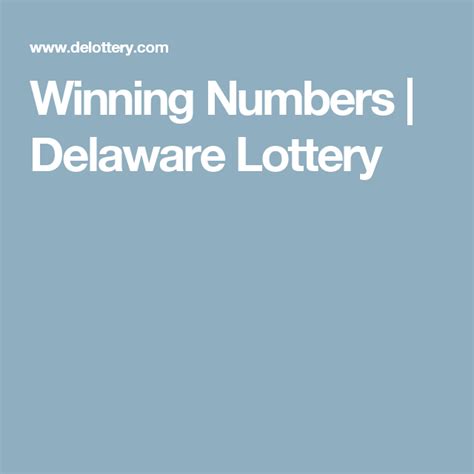 winning lottery numbers delaware